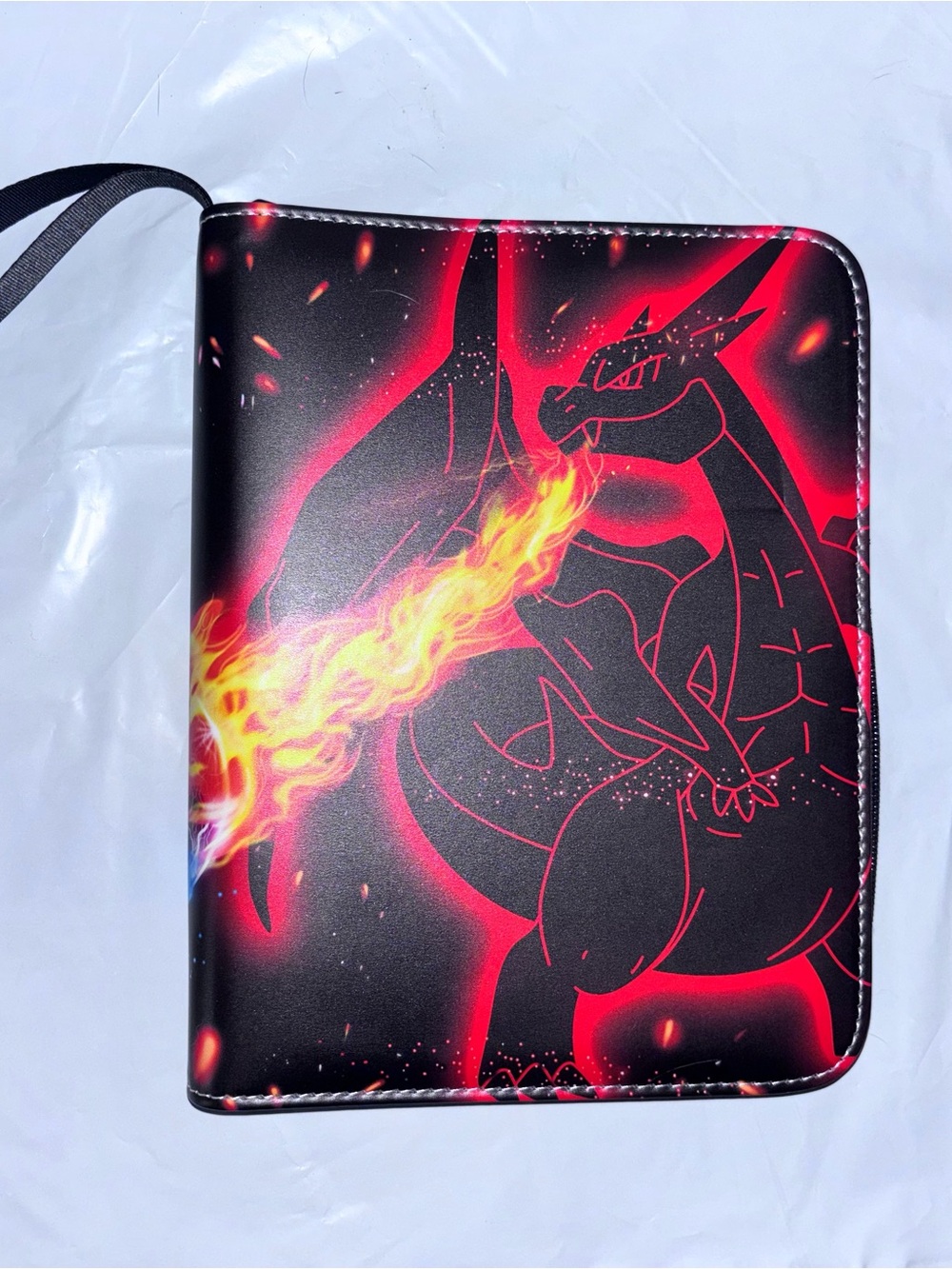 Black & Red Dragon Fire Crossbody card case